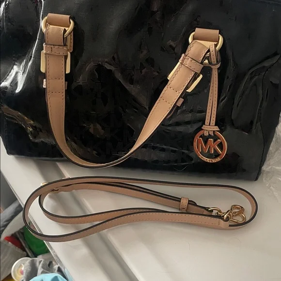 Michael Kors Black and Brown Satchel - Picture 9 of 12